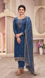 Silk Georgette Blend For Women And Girls Embroidered Un-Stitch Ethnic In Different Colours Salwar Suit Set