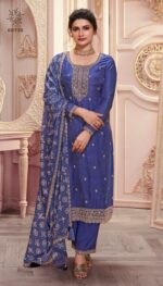 Silk Georgette Blend For Women And Girls Embroidered Un-Stitch Ethnic In Different Colours Salwar Suit Set