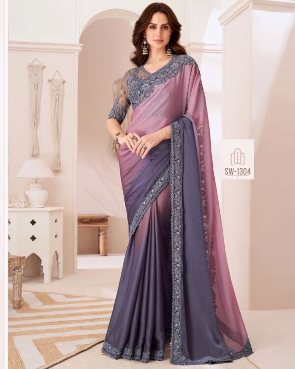 Bollywood Style Different Colourful Gorgeous UnStitched Party Wear Saree With Blouse For Women