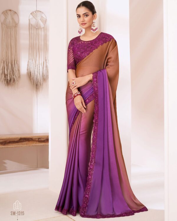 Bollywood Style Different Colourful Gorgeous UnStitched Party Wear Saree With Blouse For Women