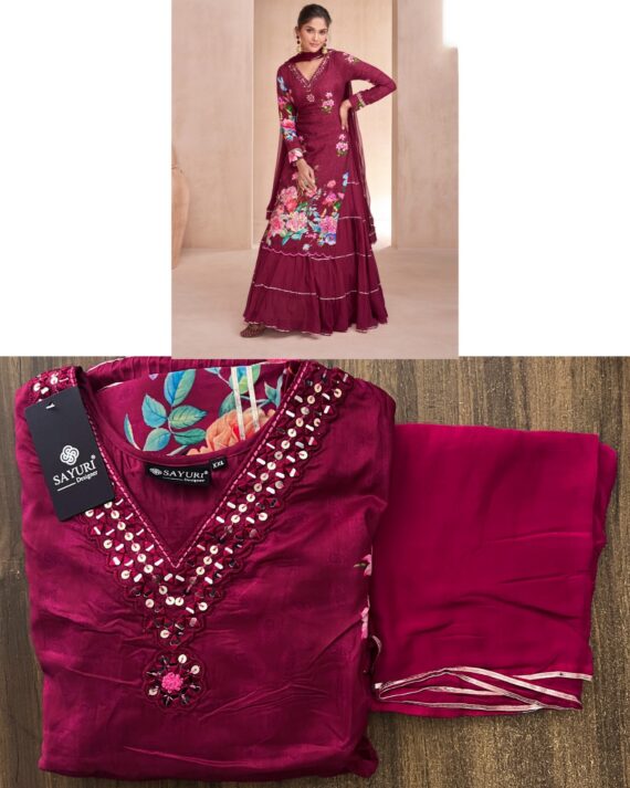Buy Online! Function Special Designer Readymade Outfits (Kurta With Attached Lehenga And Dupatta)