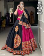 Special Navratri Festival Beautiful Gamthi Work And Paper Mirror Work In Cotton Lehenga Choli