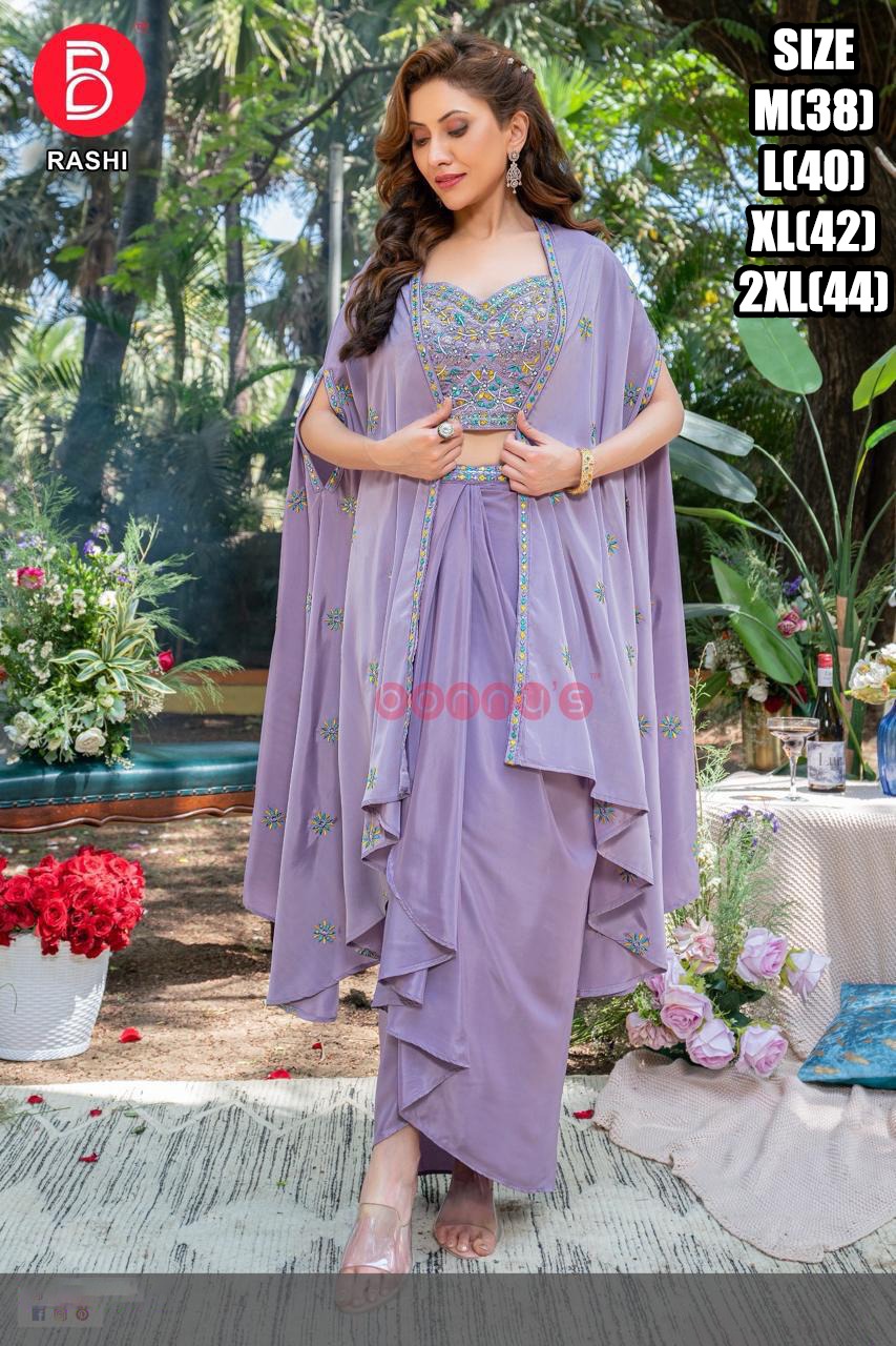 Sea Green Georgette Indo Western Set & Pleated Long Jacket