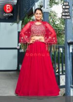 The New Indian Fashion With This Fashionable Skirt, Crop Top And Shrug Combination Perfect For Weddings Or Parties