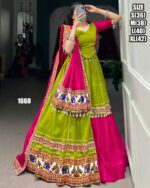 Gamthi Work Lehenga Choli Of Women's Latest Attire For The Navratri Festival