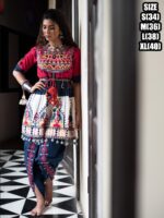 Colourful Heavily Embroidered Kedias And Tulip Pants In Pure Khadi, Navratri Garba Dresses Available