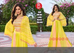 This Exclusive Collection Of Georgette Yellow Shrug Set For Haldi Function Special