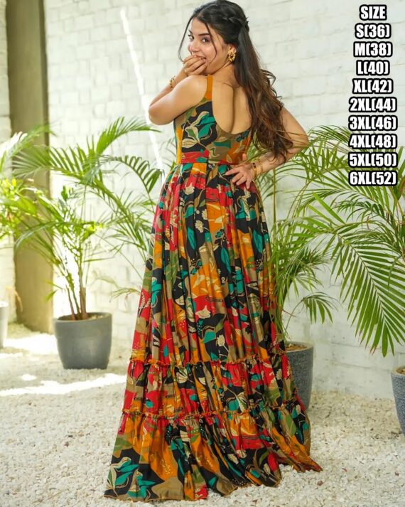 Presents This Stunning Beautiful Digital Printed Ethnic Wear Fully Flared Gown Set Collection