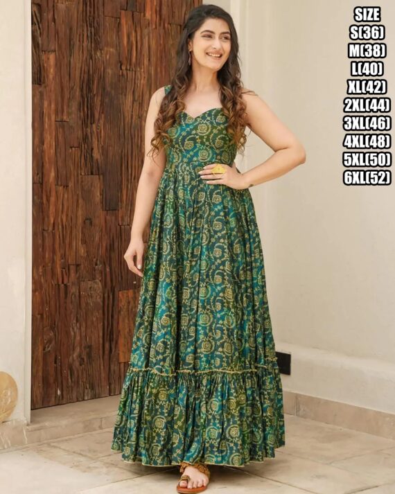 Presents This Stunning Beautiful Digital Printed Ethnic Wear Fully Flared Gown Set Collection