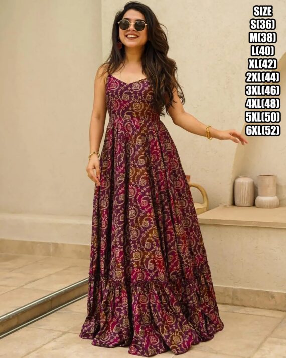 Presents This Stunning Beautiful Digital Printed Ethnic Wear Fully Flared Gown Set Collection