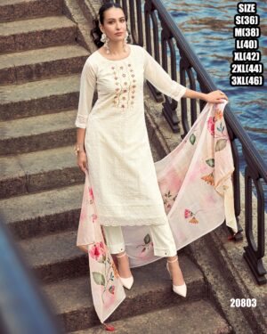 Ready To Wear Schiffli And Hand Work Kurti Set, It's Stylish, Comfortable And Perfect For Any Events