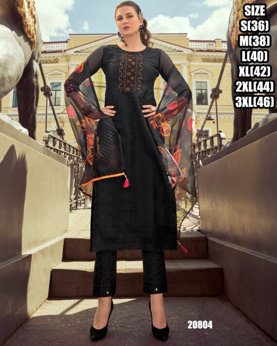 Ready To Wear Schiffli And Hand Work Kurti Set, It's Stylish, Comfortable And Perfect For Any Events