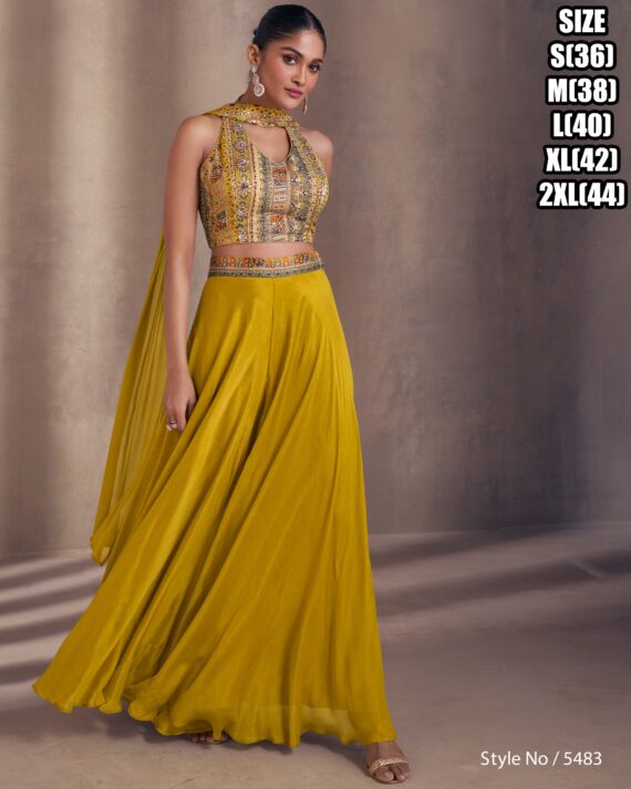 This Crop Top And Plazo Set Is a Perfect Ensemble For a Elegant Party Style Appearance