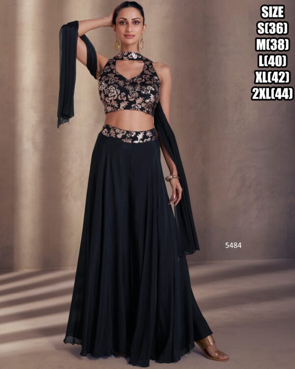 This Crop Top And Plazo Set Is a Perfect Ensemble For a Elegant Party Style Appearance