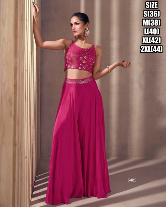 This Crop Top And Plazo Set Is a Perfect Ensemble For a Elegant Party Style Appearance