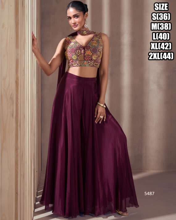 This Crop Top And Plazo Set Is a Perfect Ensemble For a Elegant Party Style Appearance