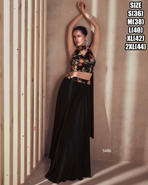 This Crop Top And Plazo Set Is a Perfect Ensemble For a Elegant Party Style Appearance
