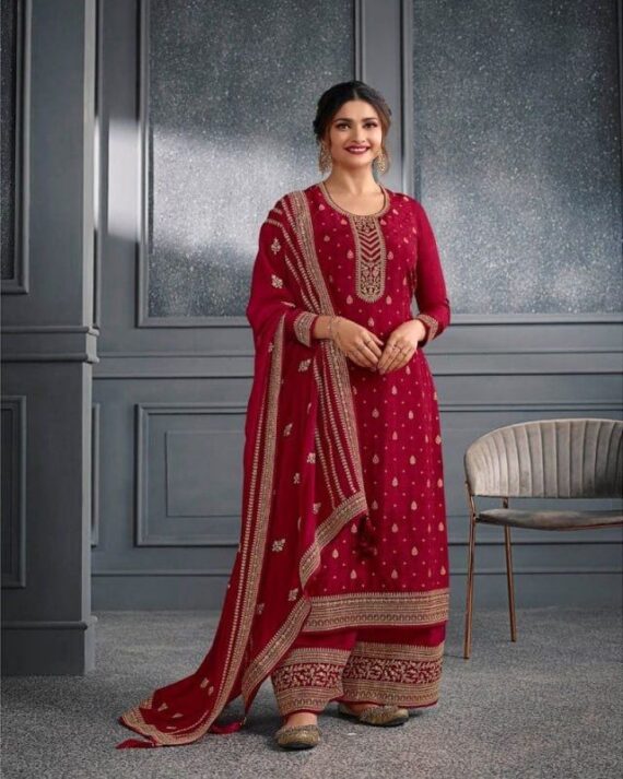 Salwar Suits Are The Self Weaved Embroidered Suits Which Are Suitable For Wedding Wear