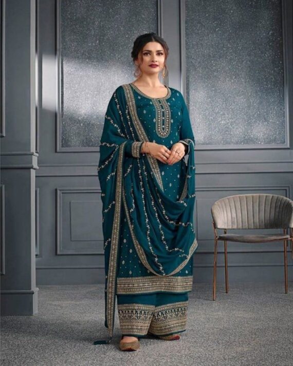 Salwar Suits Are The Self Weaved Embroidered Suits Which Are Suitable For Wedding Wear