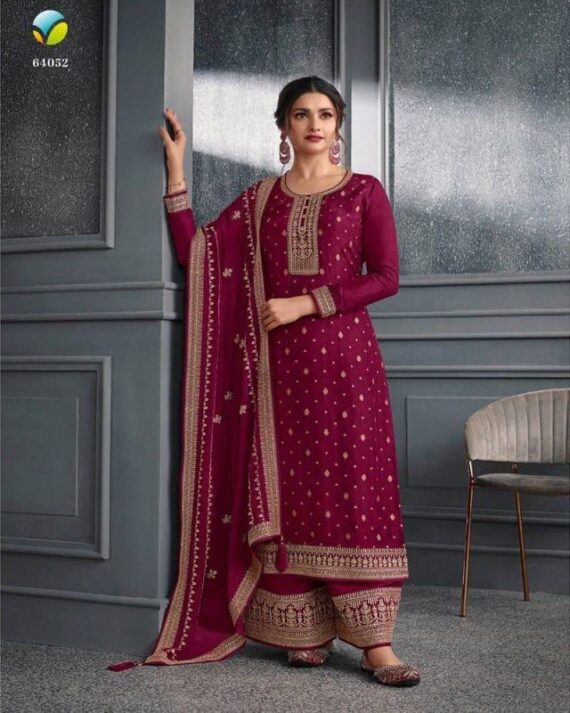 Salwar Suits Are The Self Weaved Embroidered Suits Which Are Suitable For Wedding Wear