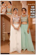 Make Your Festive a Look With This Pair Of In White Colour And In Green Colour Plain With Hand Work Crop Top And Plazo With Attached Designer Dupatta