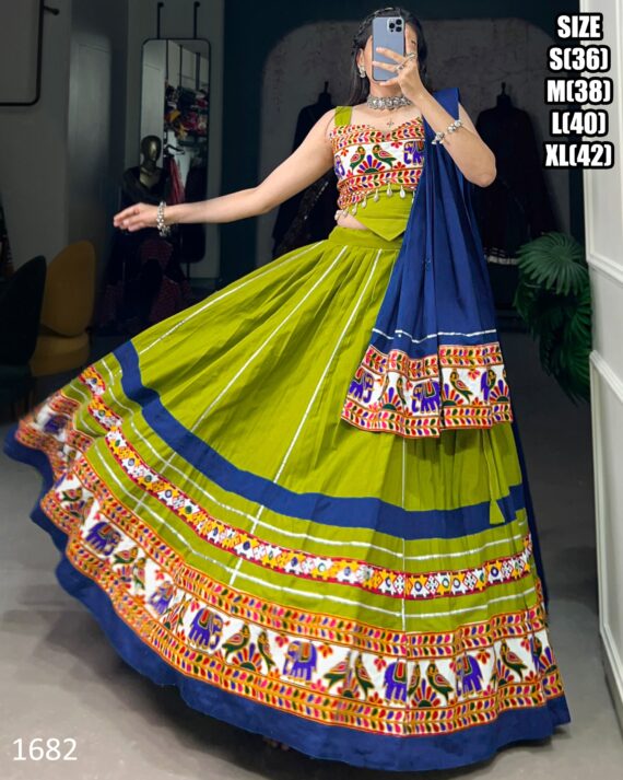Shop Navratri Special Cotton Gamthi Work With Original Mirror Work Chaniya Choli In Best For Women