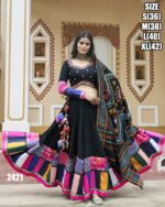 Printed With Thread Embroidery All Over Mirror Work Designer Chaniya Choli For Navratri 2024