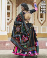 Printed With Thread Embroidery All Over Mirror Work Designer Chaniya Choli For Navratri 2024