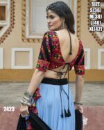 Printed With Thread Embroidery All Over Mirror Work Designer Chaniya Choli For Navratri 2024