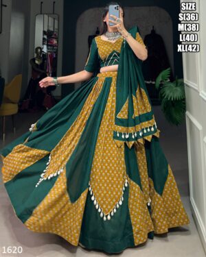 Comfortable Pure Rayon Gamthi Work Navratri Wear Lehenga Choli For Celebrate With This Festival