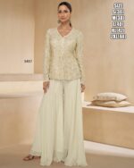 Traditional And Modern Fashion Wear Georgette Top Plazo Set With Dupatta For Parties