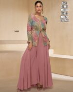 Traditional And Modern Fashion Wear Georgette Top Plazo Set With Dupatta For Parties