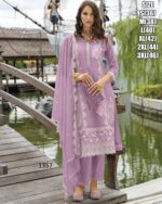 Full Embroidery Work On Soft Organza Festive Wear Kurti With Pant And Dupatta Set