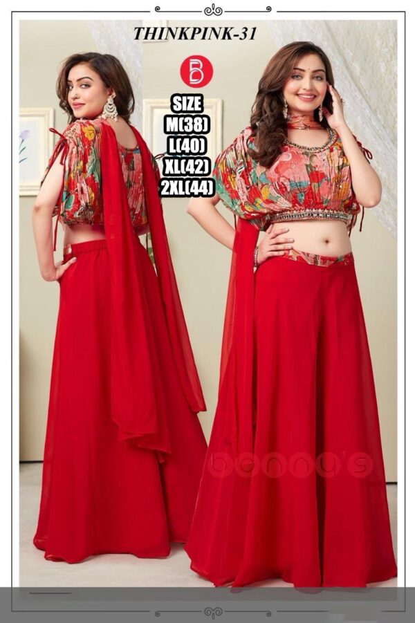 You Can Buy Our New Trending Crop Top Plazo In Hand Work Georgette Western Set