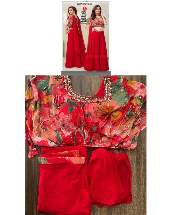 You Can Buy Our New Trending Crop Top Plazo In Hand Work Georgette Western Set