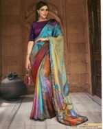 Ethnicrang Presenting Tie Dye Printed Designer Satin Silk Sarees