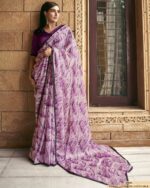 Ethnicrang Presenting Tie Dye Printed Designer Satin Silk Sarees