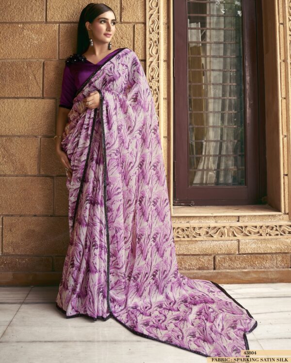 Ethnicrang Presenting Tie Dye Printed Designer Satin Silk Sarees