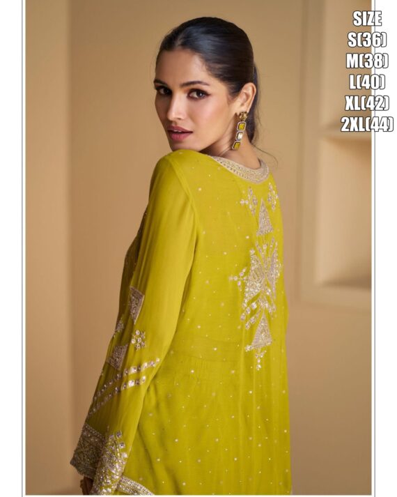 Our Stylish Georgette Short Shrugs With Plazo And Crop Top Set For Women, Our Exclusive Trendy Outfits Buy Now!