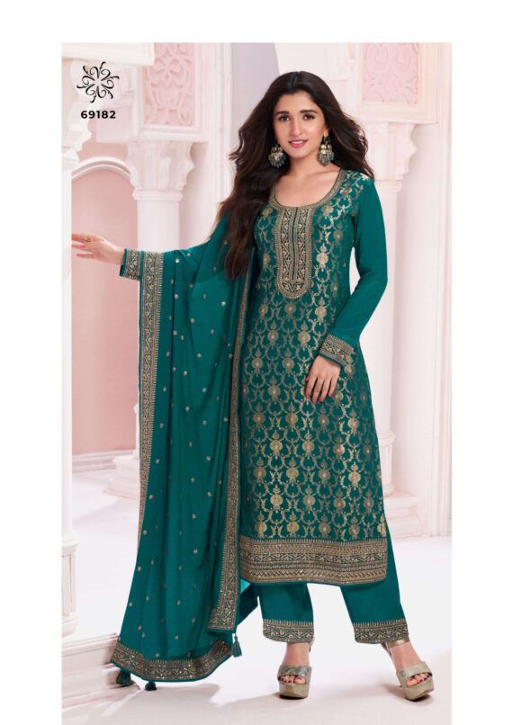 Ethnic Clothing High Quality Indian Designer Chinon Jacquard Exclusive Salwar Kameez By Ethnicrang
