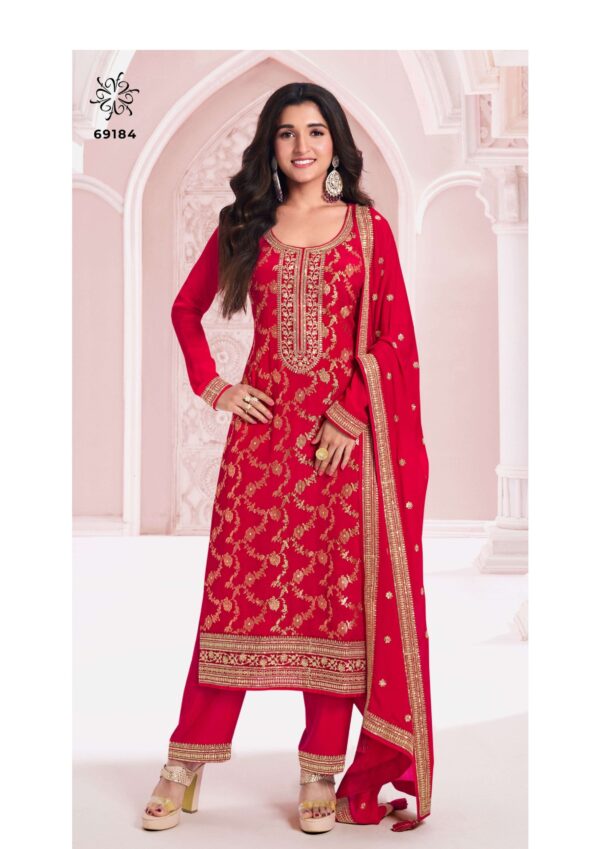 Ethnic Clothing High Quality Indian Designer Chinon Jacquard Exclusive Salwar Kameez By Ethnicrang