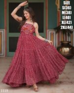 New Designer Navratri Special Faux Georgette Gown In Bandhani Print Work With Kutchi Patchwork