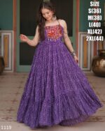 New Designer Navratri Special Faux Georgette Gown In Bandhani Print Work With Kutchi Patchwork