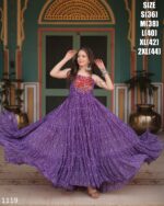 New Designer Navratri Special Faux Georgette Gown In Bandhani Print Work With Kutchi Patchwork