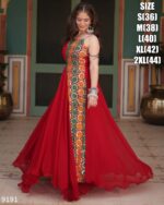 Presenting Our New Navratri Collection Buy Red Colour Kutchi Gamthi Work Faux Blooming Designer Navratri Gown