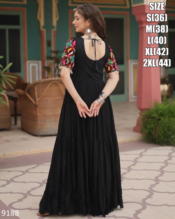 Celebrating This Festival With Our 14 Kg Rayon Gown With Style And Designs For This 2024 Navratri By Ethnicrang