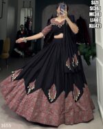 Captivating Printed Pure Cotton Black And Maroon Colour Combination Navratri Lehenga Choli