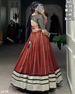 Navratri Collection Embossed Design And Zari Line Chanderi Lehenga Choli With Dupatta