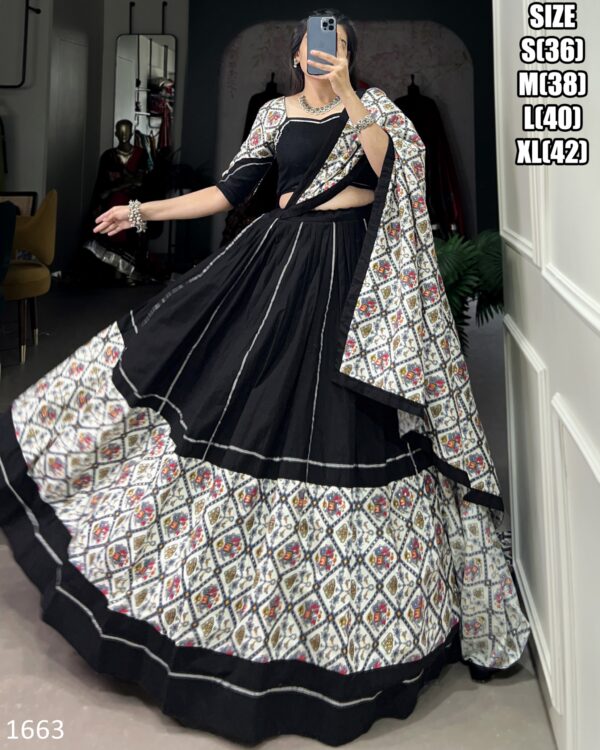 The Three Piece Traditional Indian Women's Cotton Chaniya Choli For Garba Events