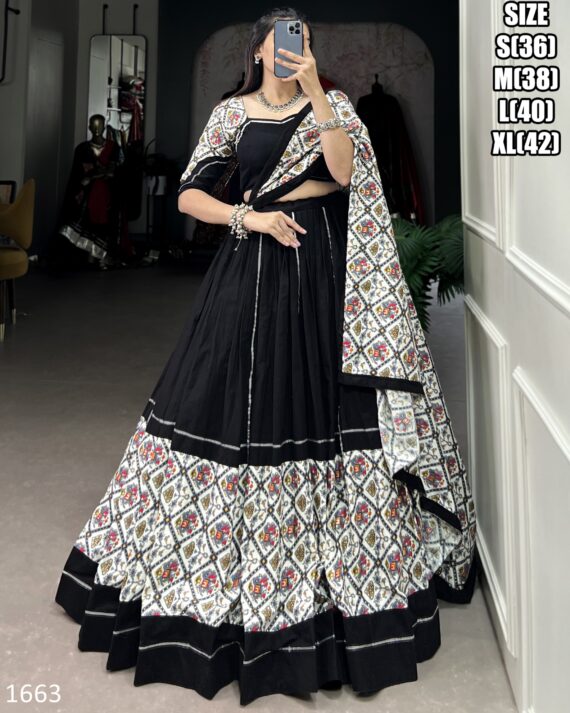 The Three Piece Traditional Indian Women's Cotton Chaniya Choli For Garba Events